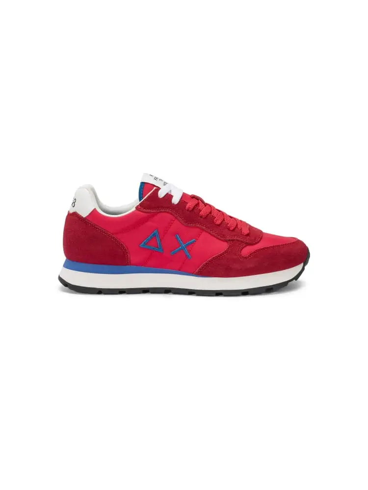 sneakers uomo tom in nylon e suede rosso