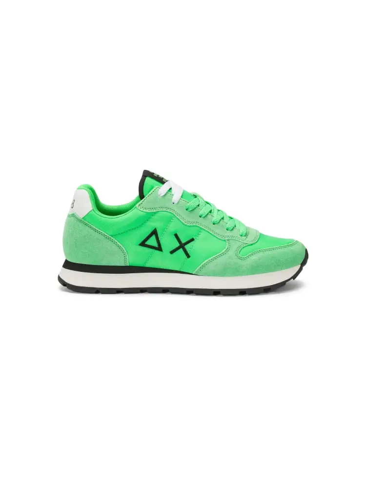 sneakers uomo tom in nylon e suede verde fluo