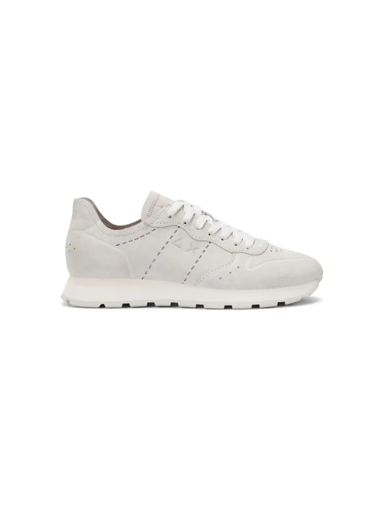 sneakers uomo tom raw edge scamosciata bianco