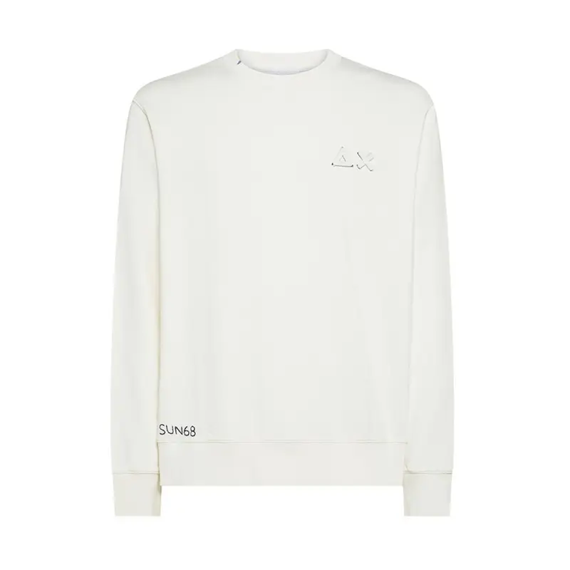 Sun 68 Felpa Girocollo Logo Panna Uomo XL
