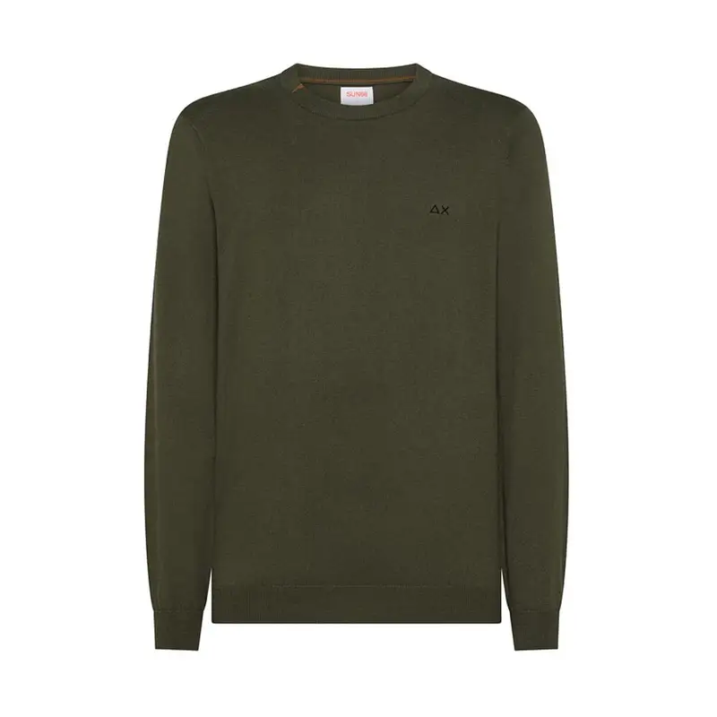 Sun 68 Maglia Maniche Lunghe Girocollo Logo Petrolio Uomo M