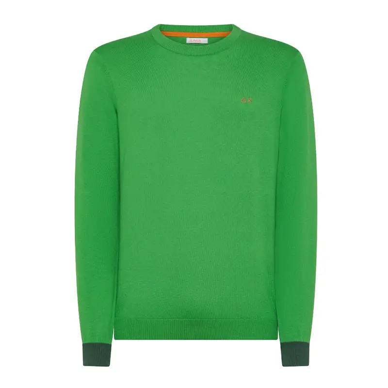 Sun 68 Maglioncino Giro Toppe Verde Uomo M