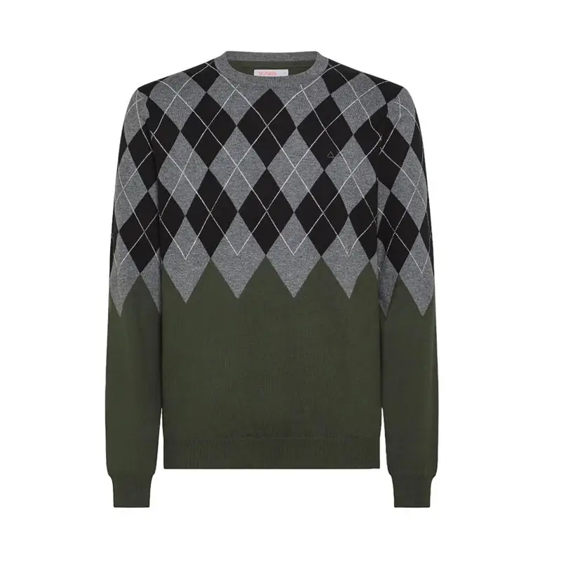 Sun 68 Maglioncino Girocollo Rombi Verde Uomo S