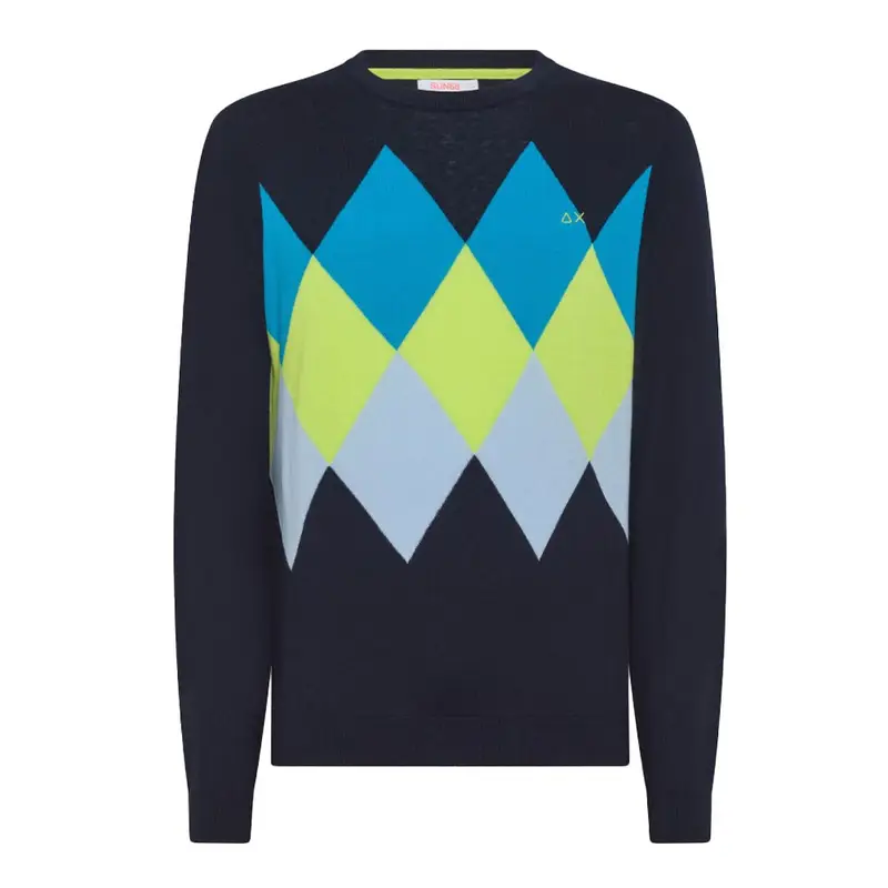 Sun 68 Maglioncino Rombi Blu Uomo S