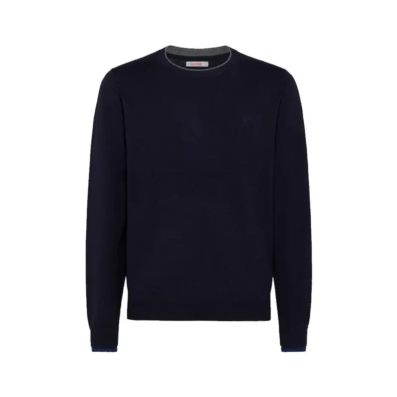 Sun 68 Maglione Girocollo Doppio Collo Blu Uomo M