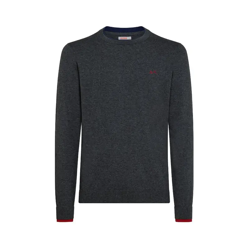 Sun 68 Maglione Girocollo Doppio Collo Grigio Uomo S