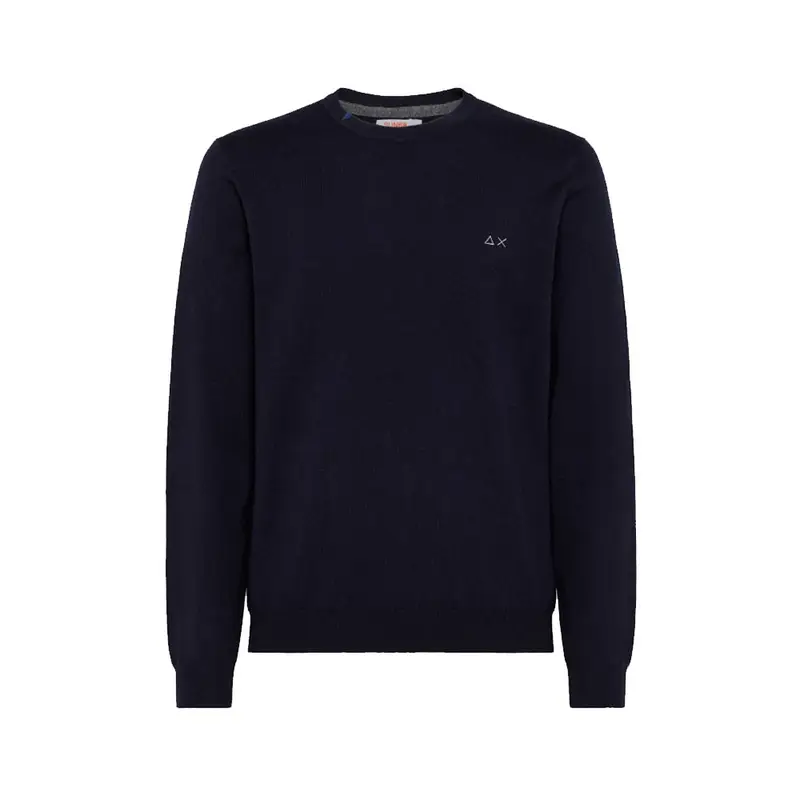 Sun 68 Maglione Girocollo Logo Piccolo Navy Uomo S