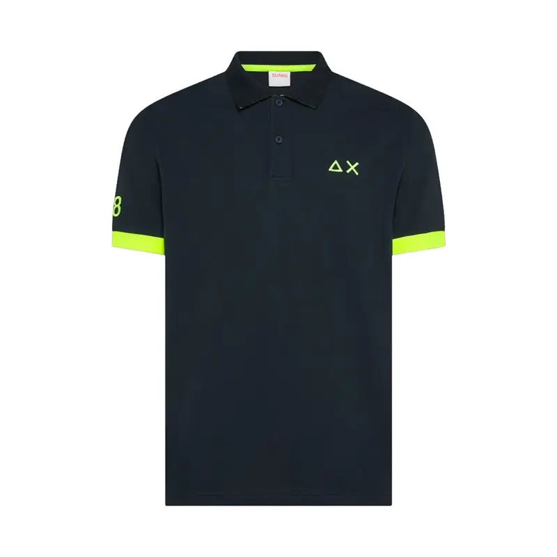 Sun 68 Polo Big Logo Fluo Blu Uomo L
