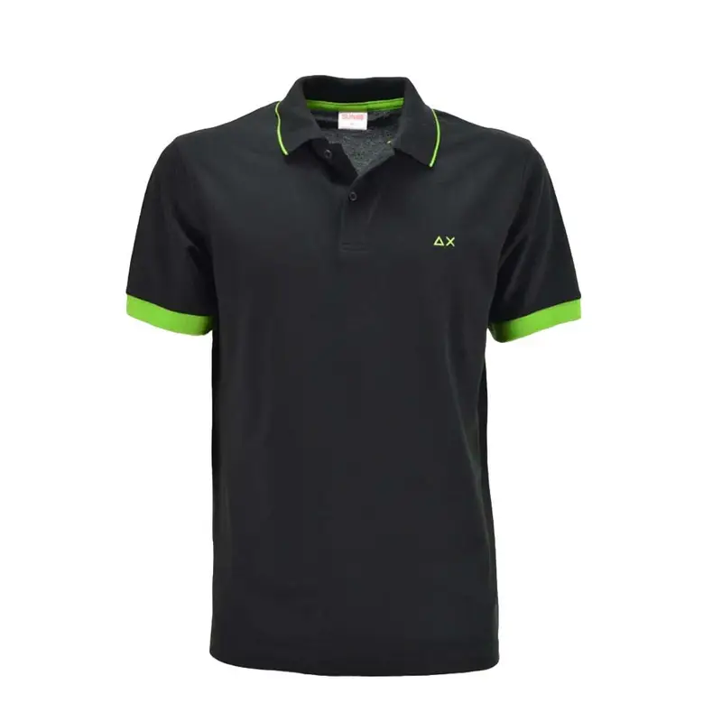 Sun 68 Polo Small Stripe Fluo Nero Uomo L