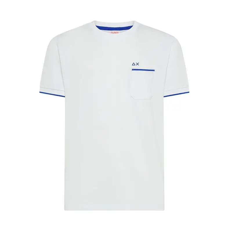 Sun 68 T-Shirt Piquet Smallstripe Bianco Uomo L