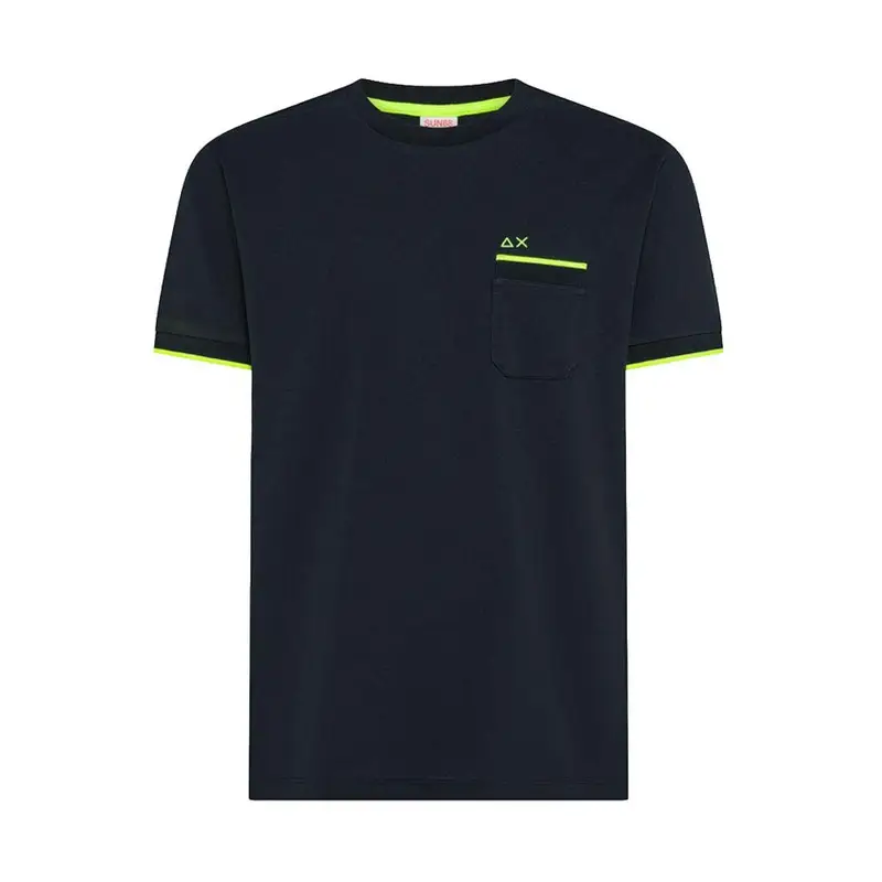 Sun 68 T-Shirt Piquet Smallstripe Blu Uomo S