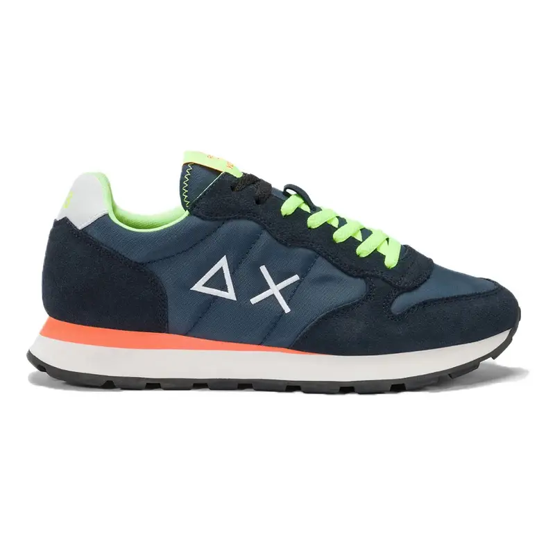 Sun 68 Tom Solid Nylon Fluo Navy Blu Arancio - Sneakers Uomo EUR 40
