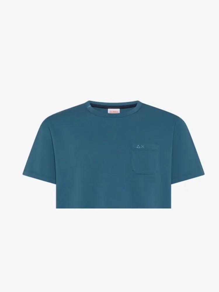 tshirt avio scuro uomo mini logo sul petto miniatura 2