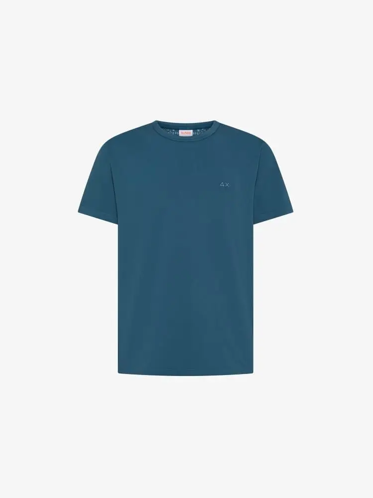 tshirt avio scuro uomo mini logo sul petto