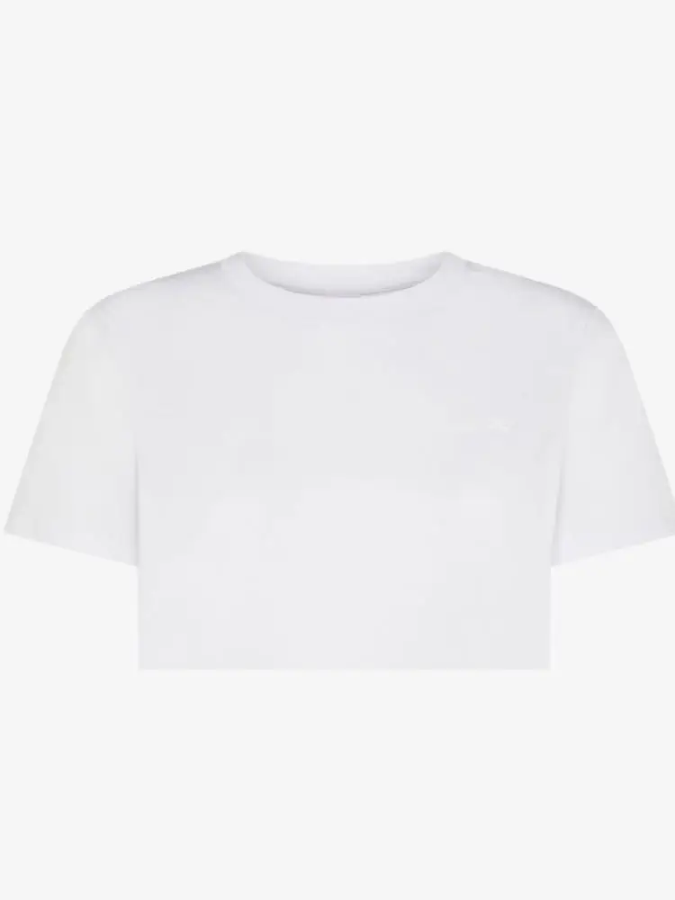 tshirt bianca donna logo con strass miniatura 2