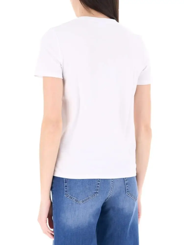 tshirt bianca donna logo con strass miniatura 2