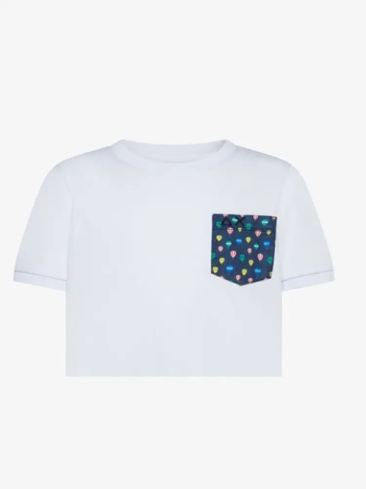 tshirt bianca mini logo sul etto miniatura 2