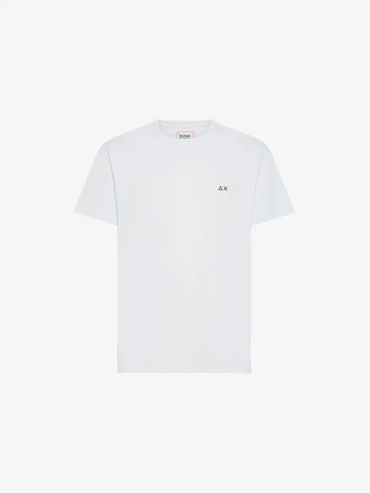 tshirt bianca uomo logo sul fondo