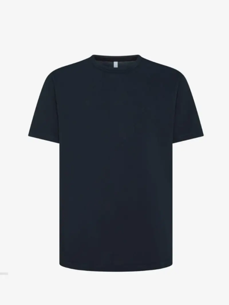 Sun68 tshirt blu navy uomo in piquet di cotone micro logo sul petto