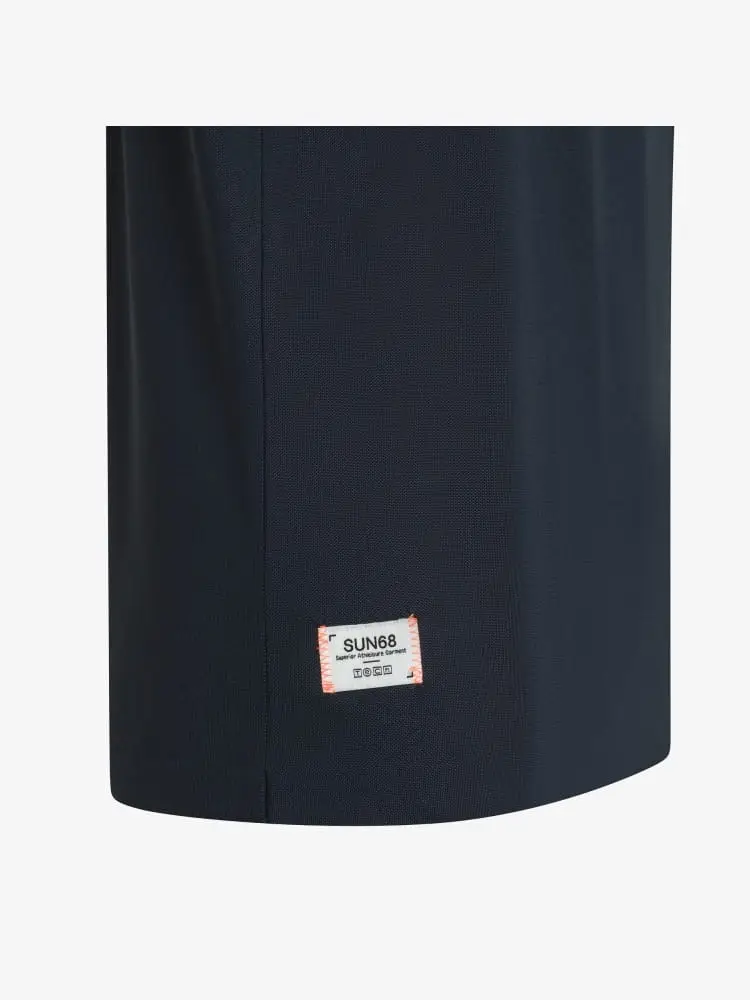 tshirt blu navy uomo logo sul fondo miniatura 2