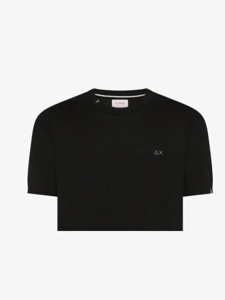 tshirt in maglia nera uomo mini logo miniatura 2