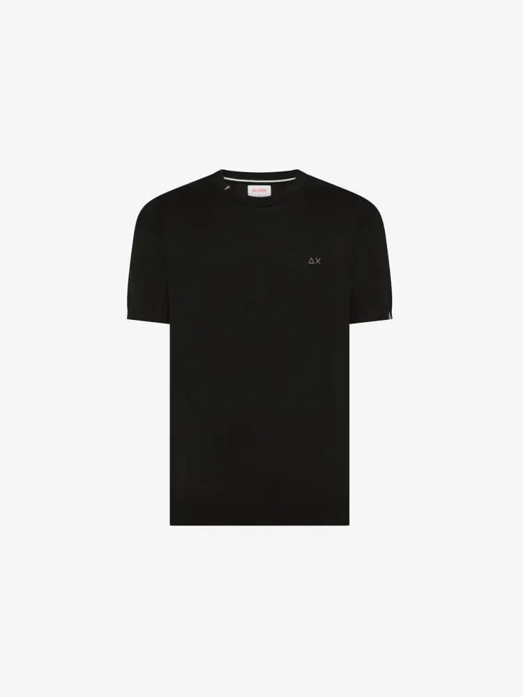 tshirt in maglia nera uomo mini logo