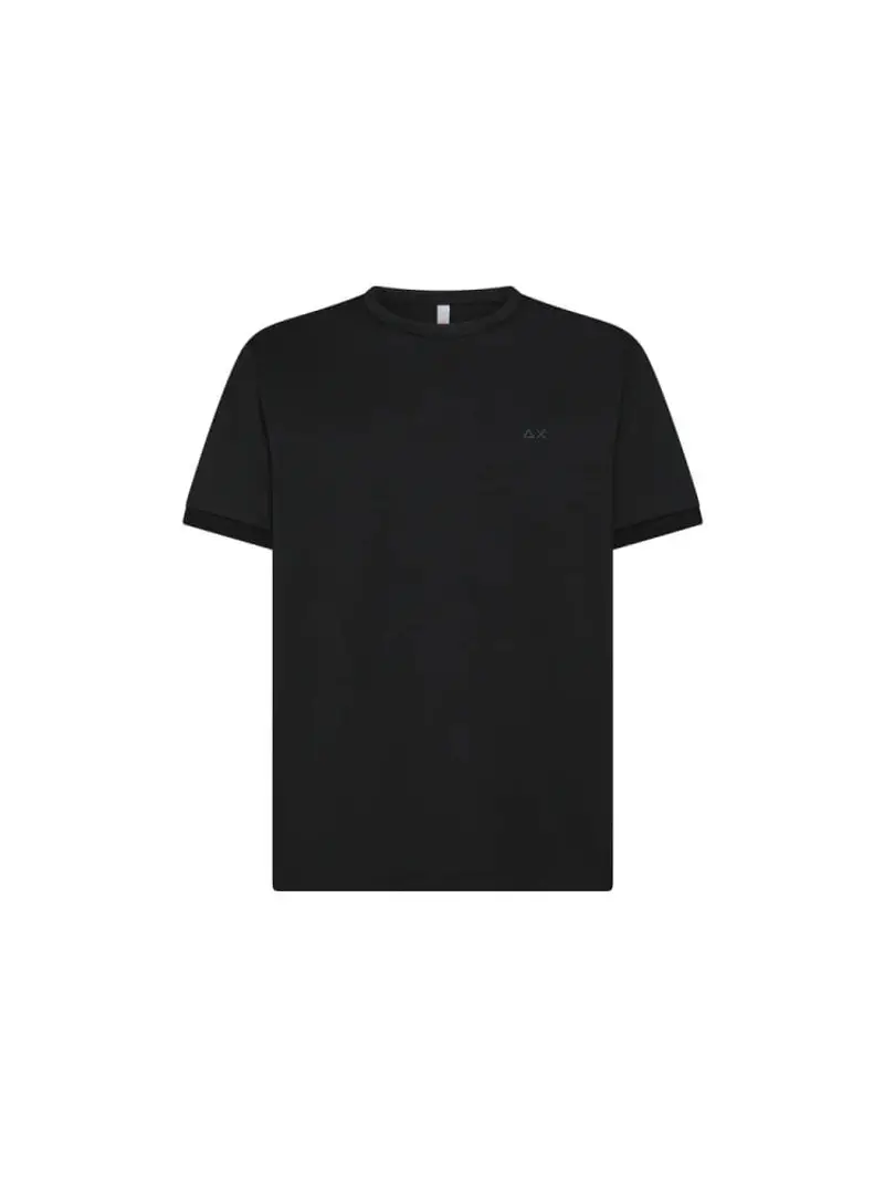 Sun68 tshirt nera uomo in cotone mini logo sul petto