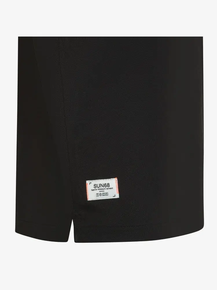 tshirt nera uomo logo sul fondo miniatura 2