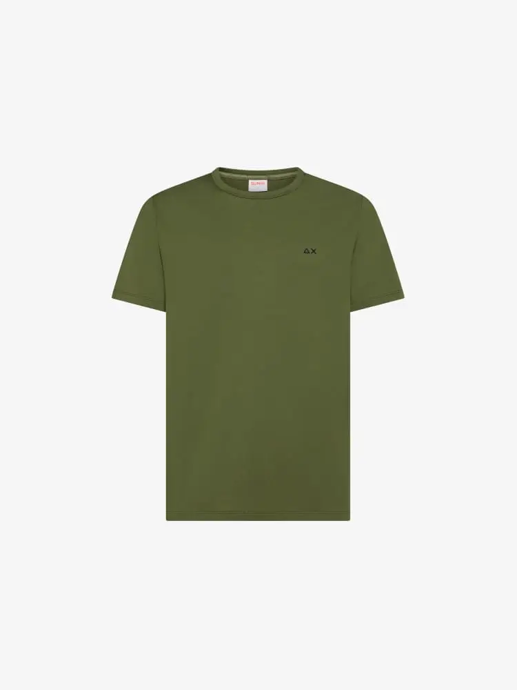 tshirt verde militare uomo mini logo