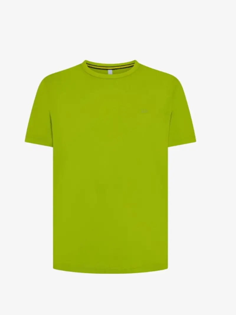 Sun68 tshirt verde oliva uomo in piquet di cotone mini logo sul petto