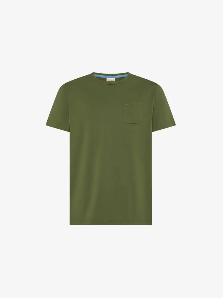 tshirt verde scuro uomo mini logo