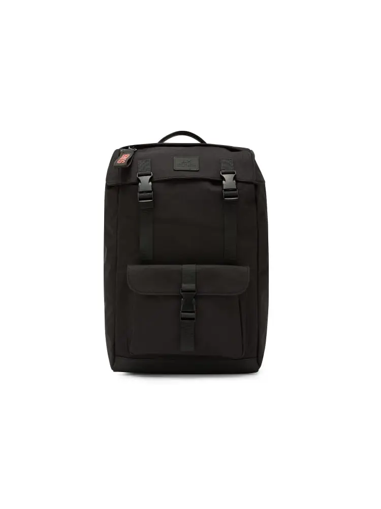 zaino uomo in nylon nero con fibbie