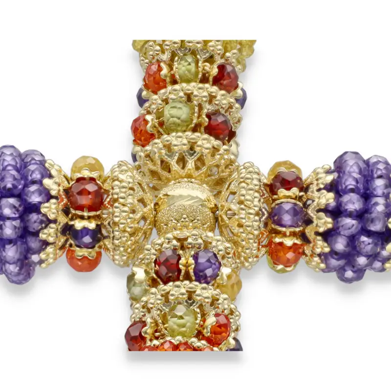 Croce Sunday con pietre dure colorate miniatura 3