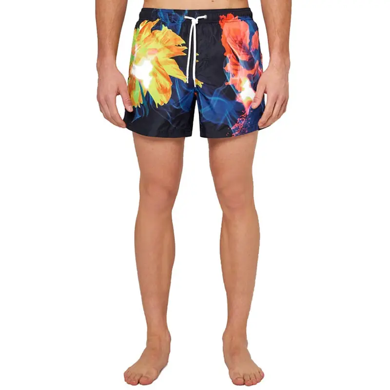 Costume Boxer Fiori Nero Uomo XL