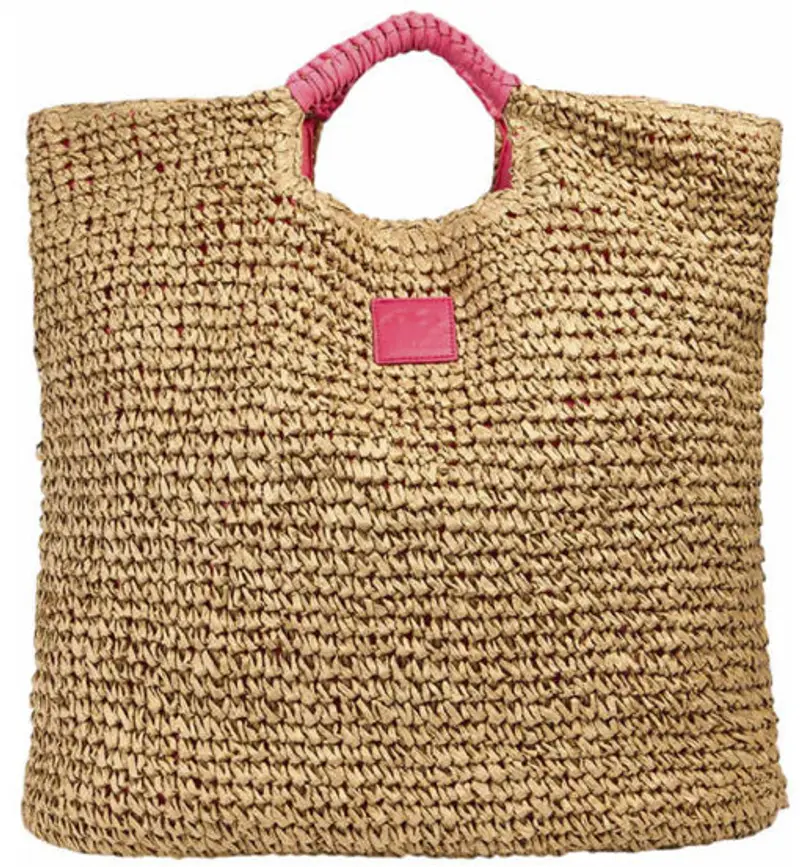 New Lai Big Straw - borsa da mare Dark Pink