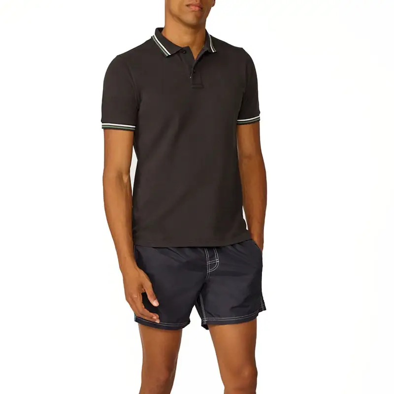 Polo Maglia Mezza Manica Collo Bordino Nero Uomo S