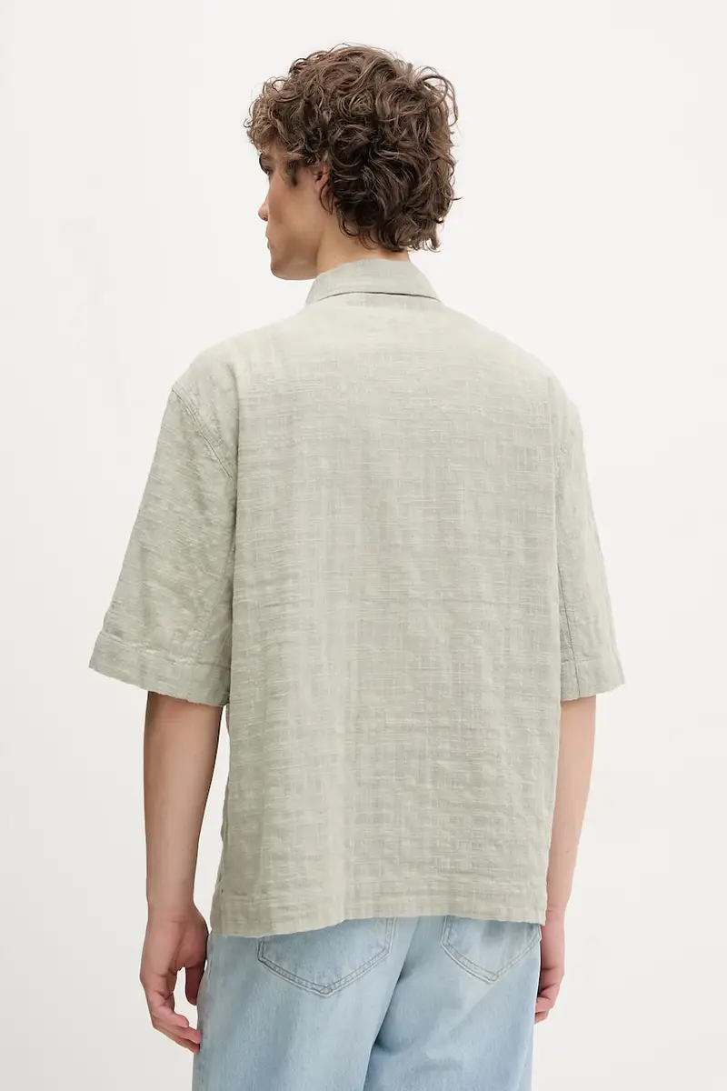 camicia in cotone uomo colore verde 1255 miniatura 3