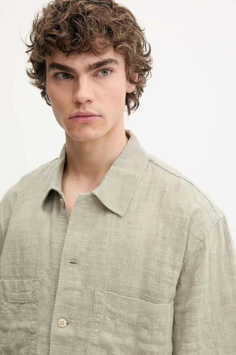 camicia in cotone uomo colore verde 1255 miniatura 4