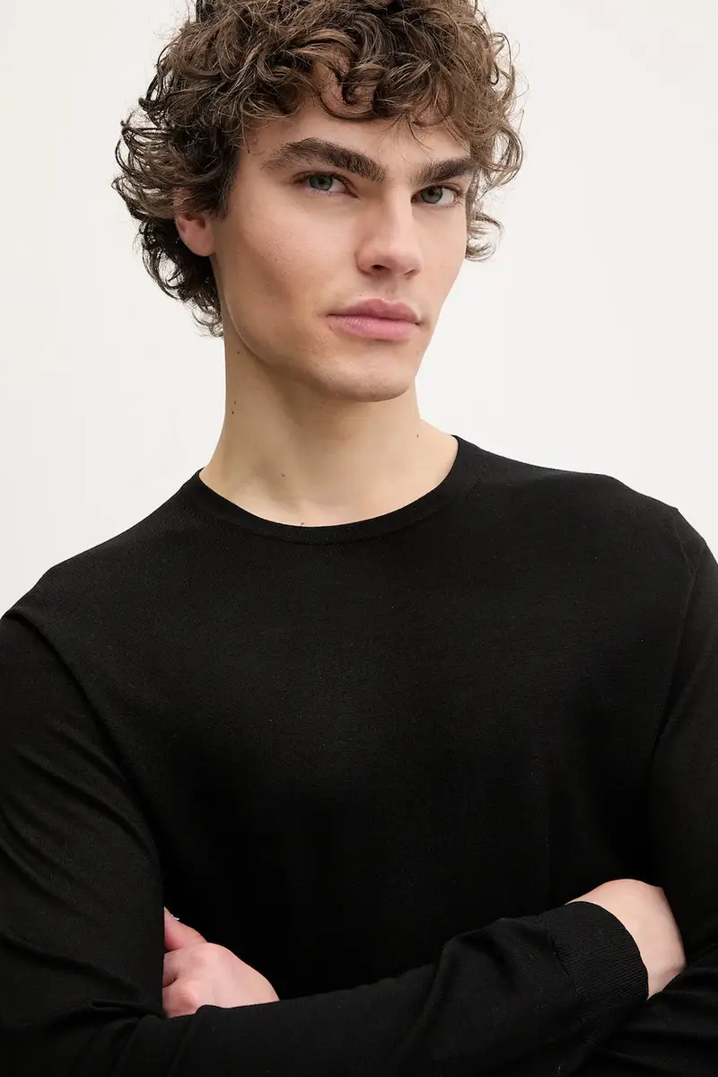 maglione in lana uomo colore nero 3062 miniatura 4