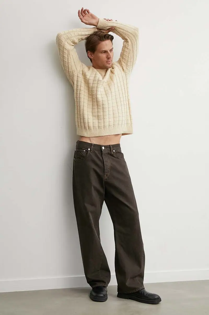 maglione in misto lana uomo colore giallo 3049 miniatura 2