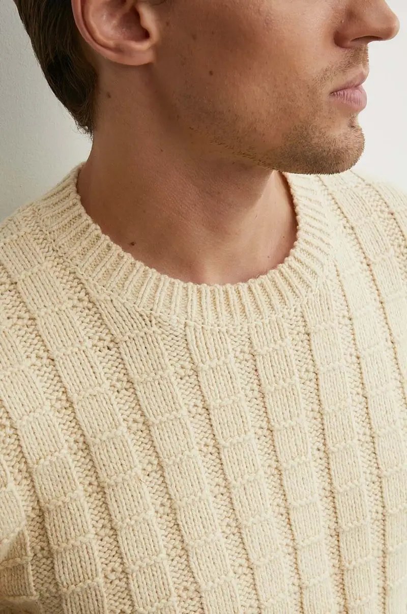 maglione in misto lana uomo colore giallo 3049 miniatura 5