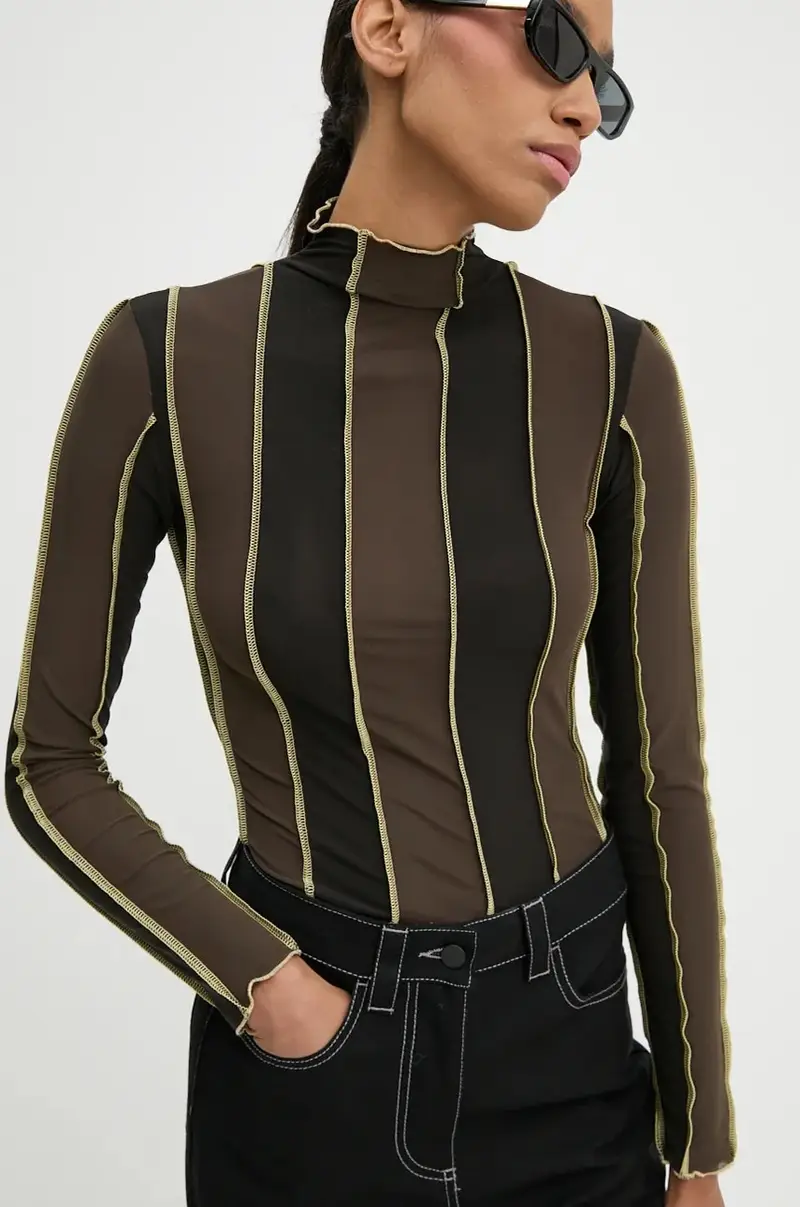 camicia a maniche lunghe donna colore marrone RTWWTOP003