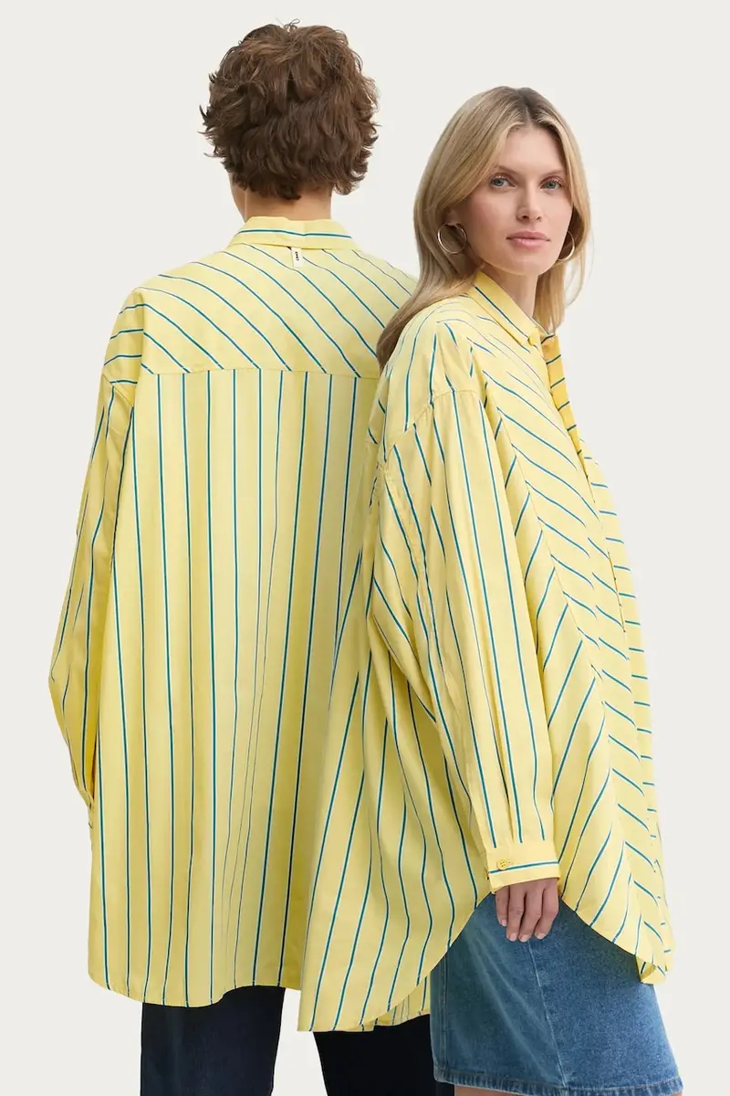 camicia in cotone colore giallo RTWXSHR012