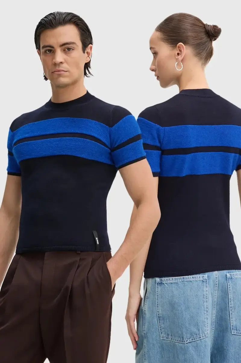 maglione in lana colore blu navy RTWXKNW003