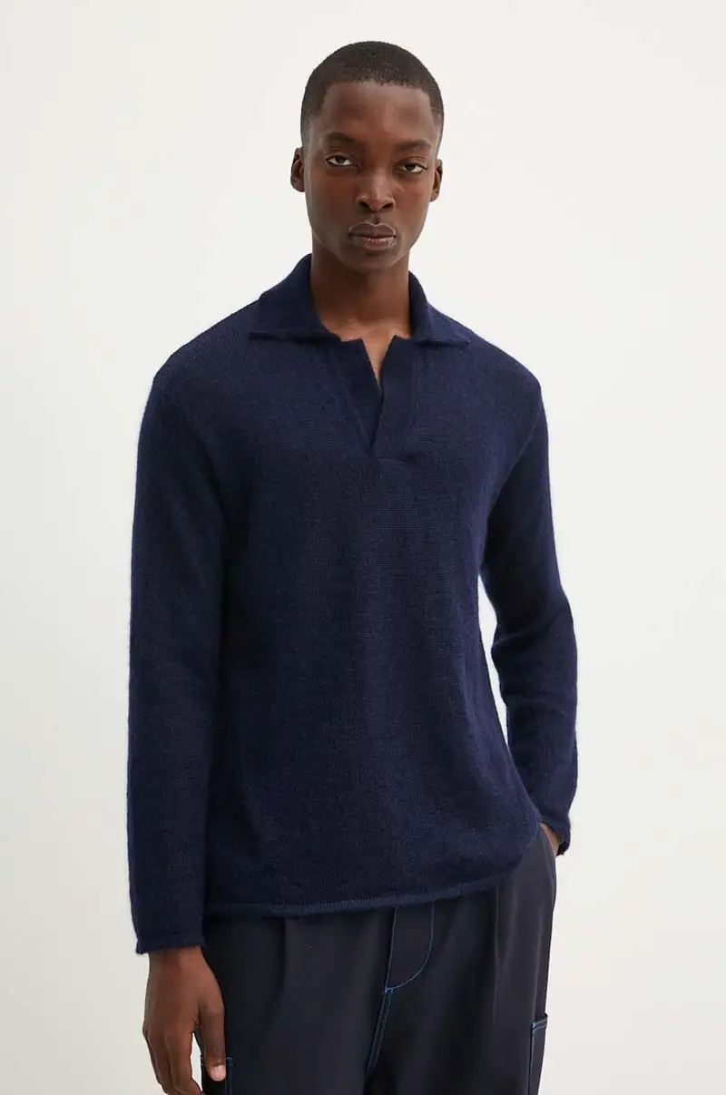 maglione in lana uomo colore blu navy CRTWMKNW016