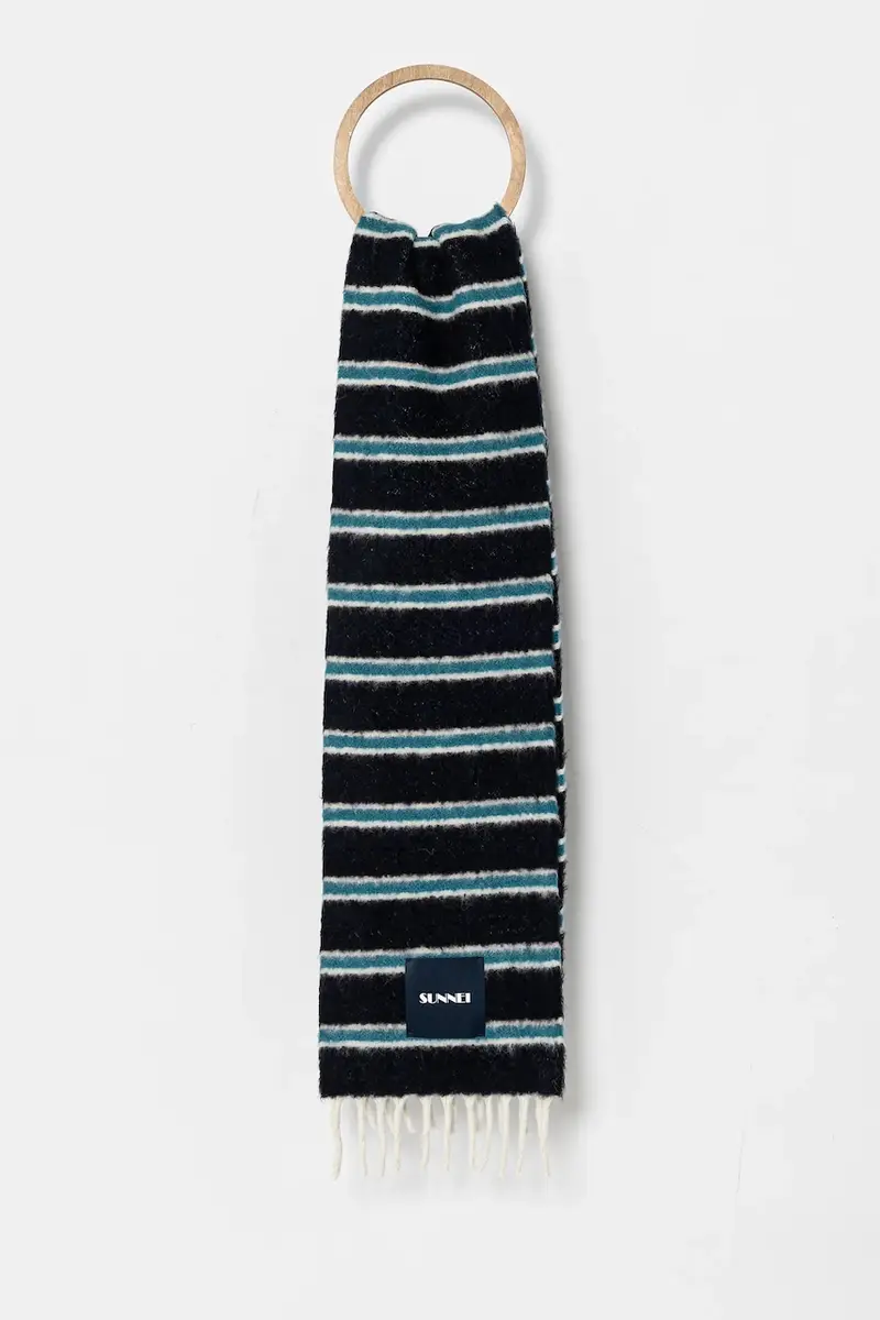 sciarpa in lana colore blu navy ACCXSAC009