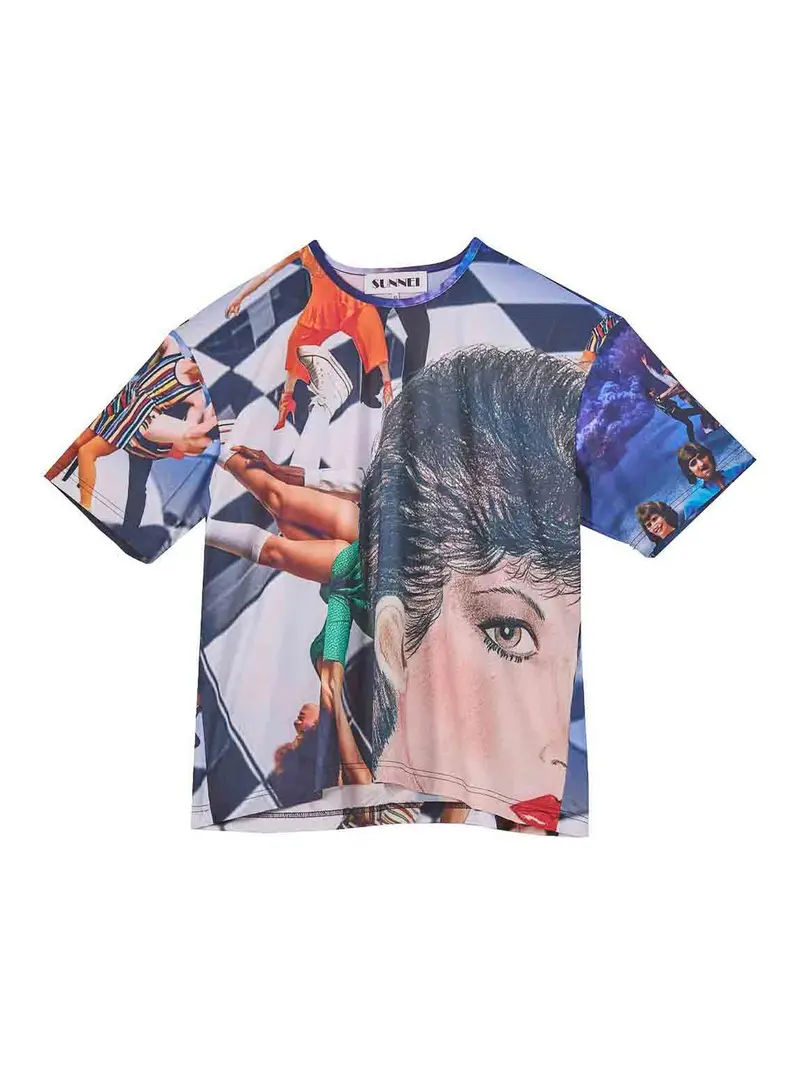 T-shirt over con stampa Brigitte Multicolore