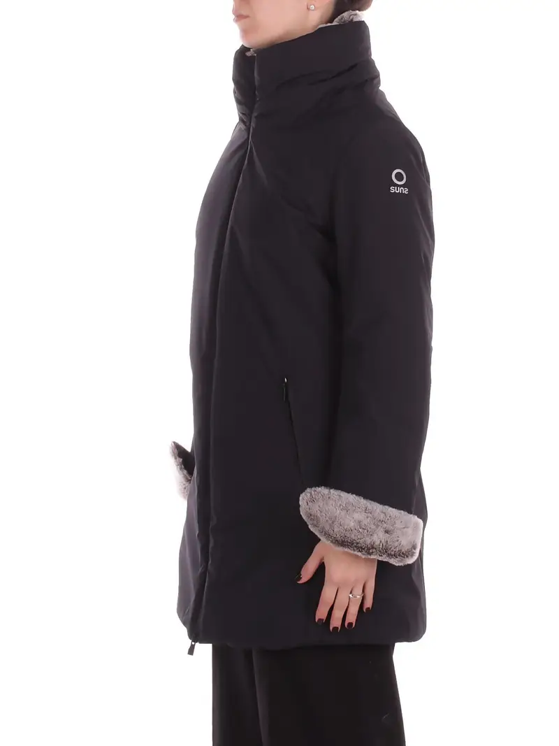 Giubbotto Donna SUNS Black Situla senza cintura fur miniatura 2