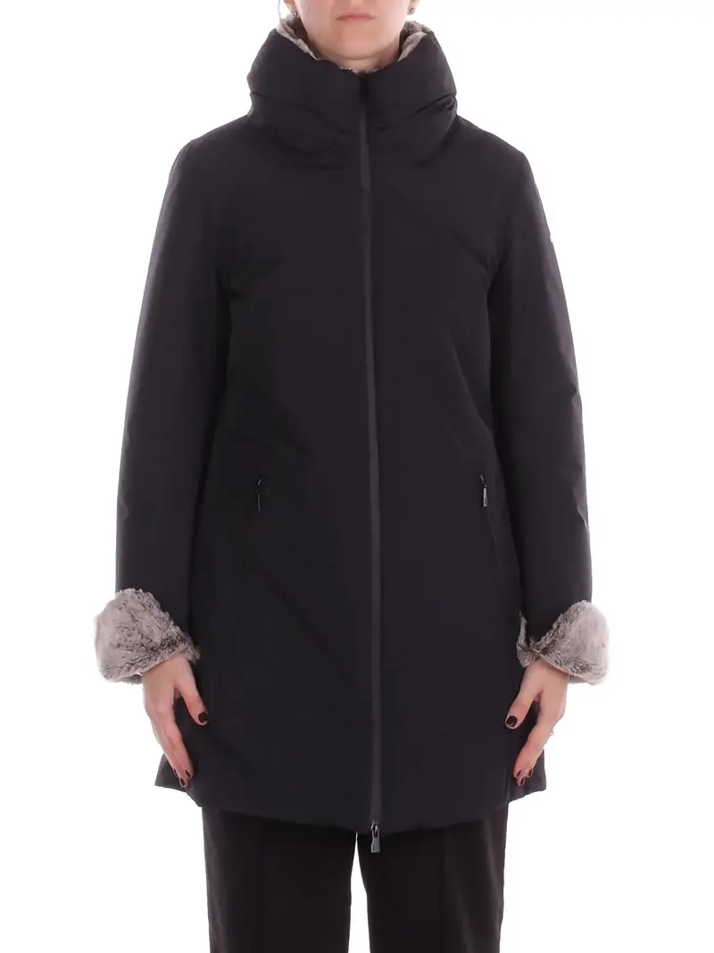 Giubbotto Donna SUNS Black Situla senza cintura fur