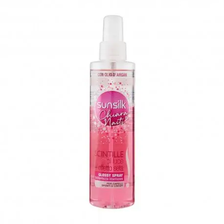 Sunsilk Scintille Di Luce + Effetto Seta Glossy Spray Per Capelli Spenti E Crespi 200 Ml